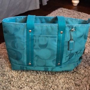 Teal coach bag